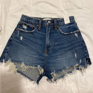 Women’s denim high rise mom shorts